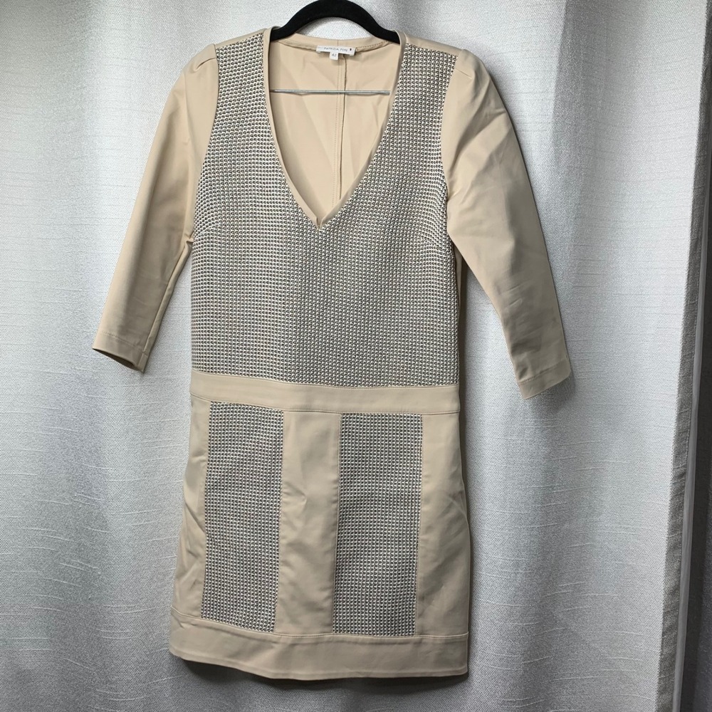 Patrizia‎ Pepe Italy patchwork quiet luxury shift dress size 6 US IT 42 career - Picture 2 of 8